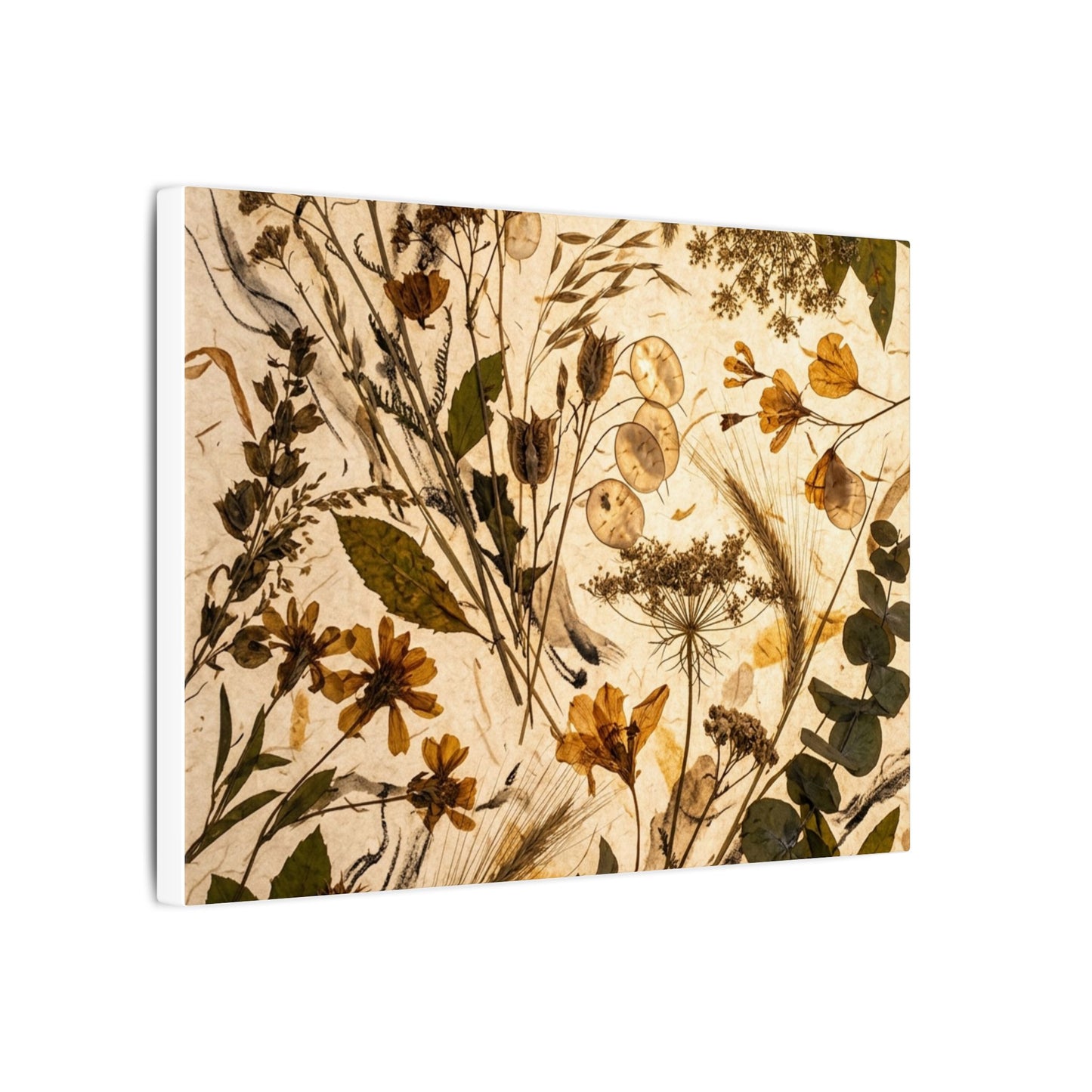 Dried Flowers Summer Canvas Art | Japandi Neutral Design