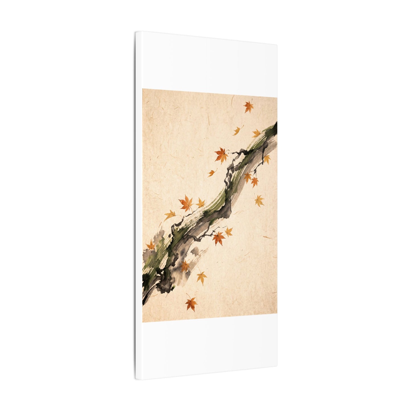 Ink Brushstroke Autumn Canvas Art | Zen Calm Design