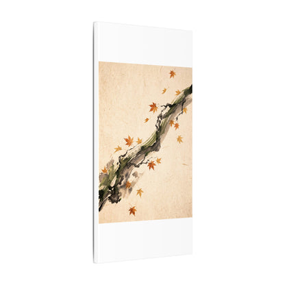Ink Brushstroke Autumn Canvas Art | Zen Calm Design