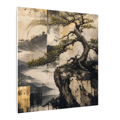 Golden Hour Pine Tree Canvas Art - Japandi Datsuzoku