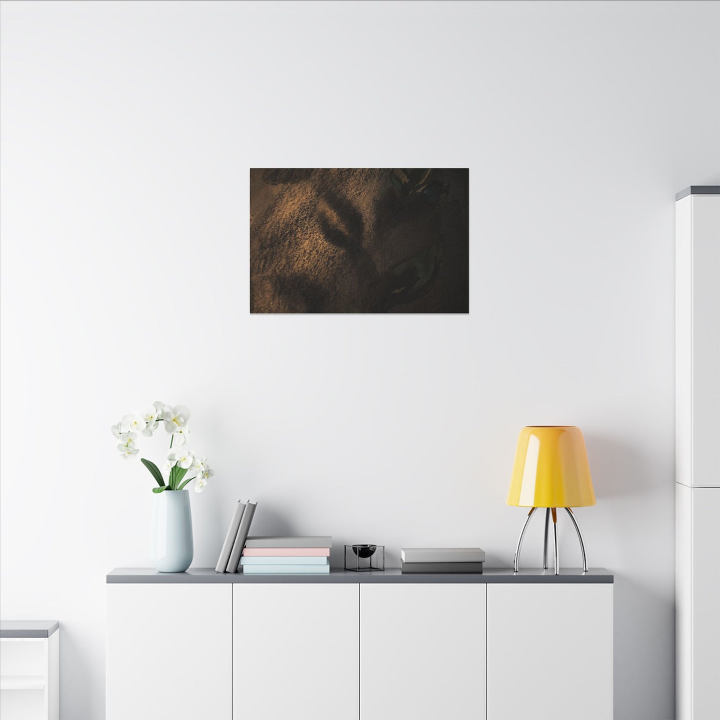 Candlelight Shadow Play Canvas Art - Dark Japandi Ma