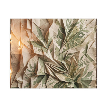 Japandi Paper Fold in Candlelight | Texture Canvas Art