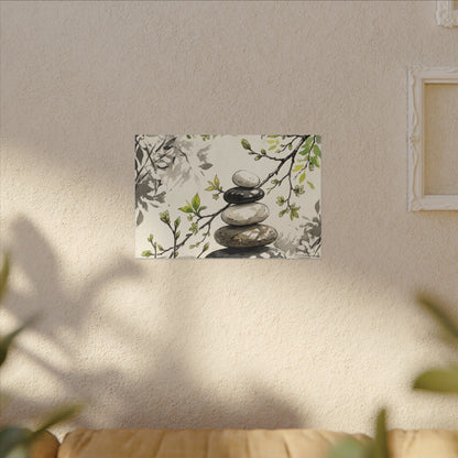 Spring River Stones Japanese Pattern Canvas Art | Elegant Decor