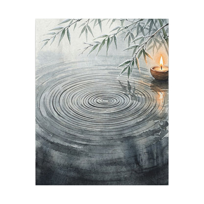 Water Ripple Sumi E Canvas Art | Calm Zen Art
