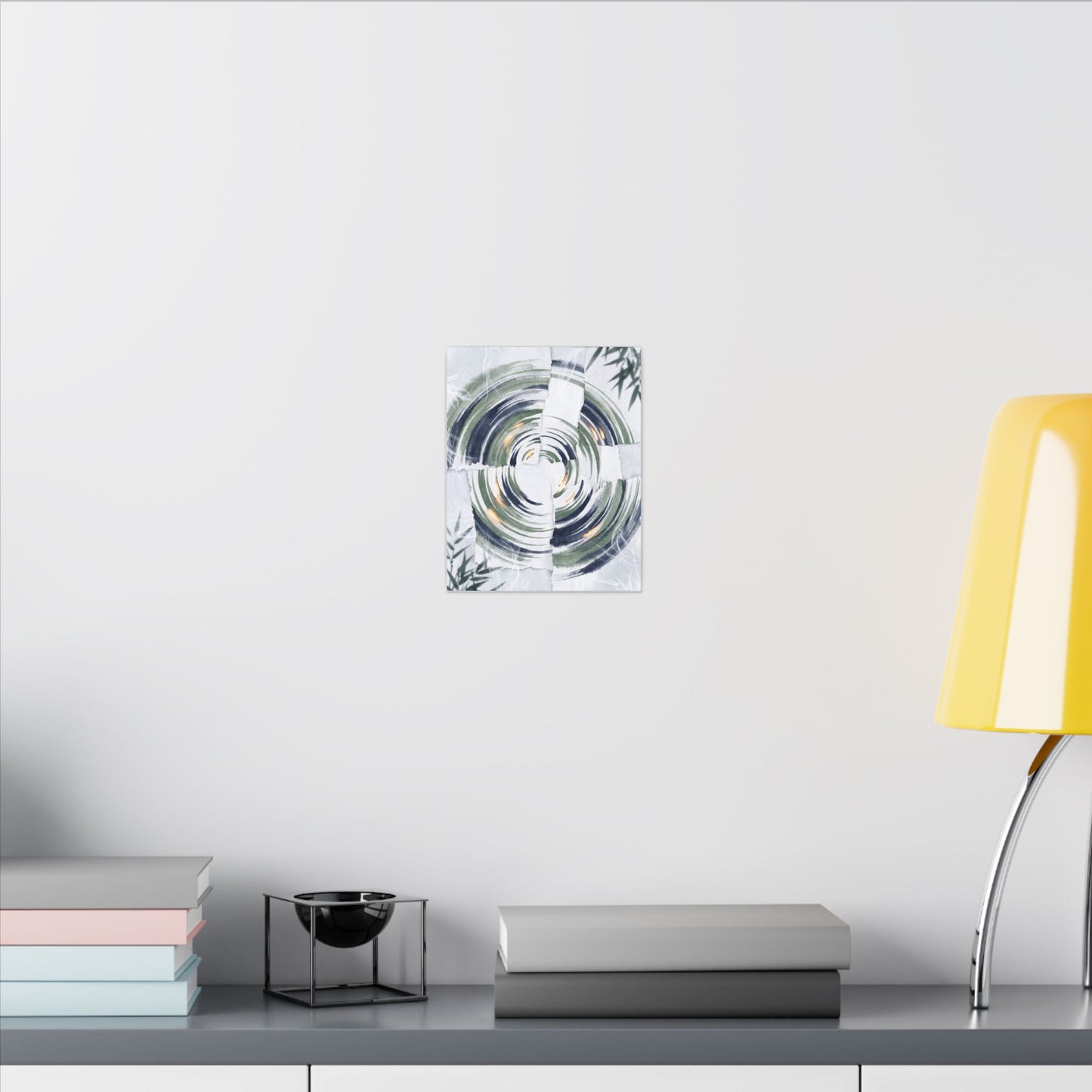 Winter Water Ripple Sumi E Canvas Art | Peaceful Decor