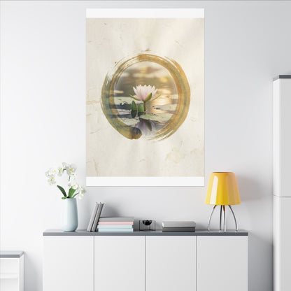 Peaceful Lotus Flower Canvas Art - Enso Zen