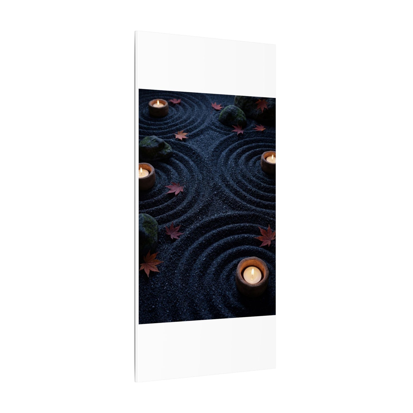 Seijaku Rock Garden Canvas Art - Dark Japandi Dark Texture