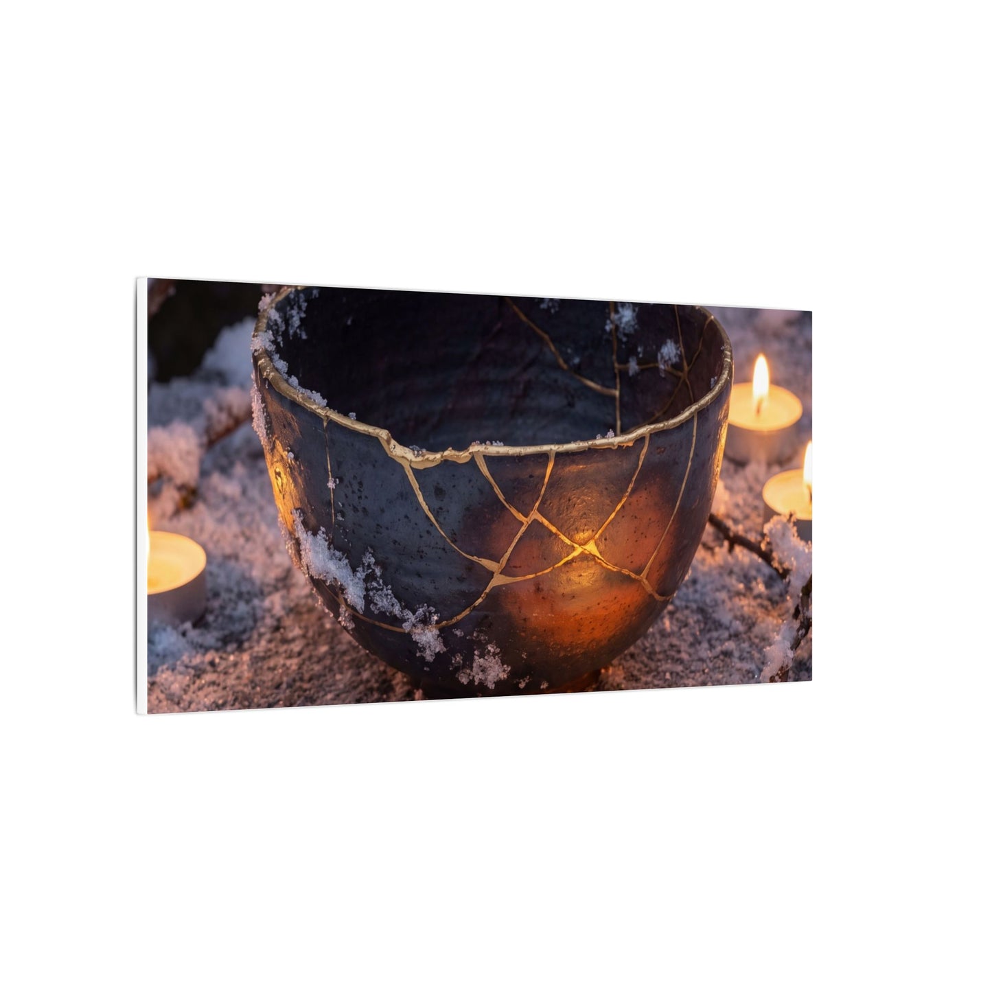 Ceramic Bowl Gold Repair Canvas Art | Beautiful Kintsugi Art