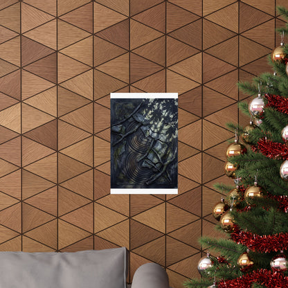 Winter Rock Garden Dark Texture Wall Art Print | Moody Decor