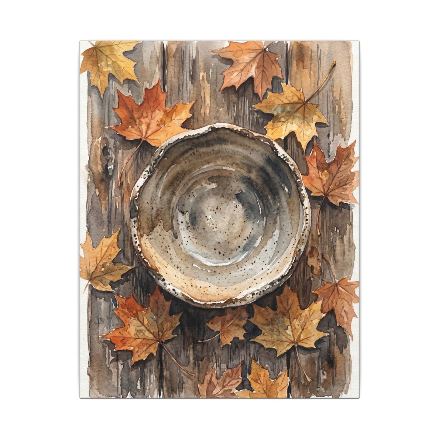 Ma Ceramic Bowl Canvas Art - Japandi Watercolor