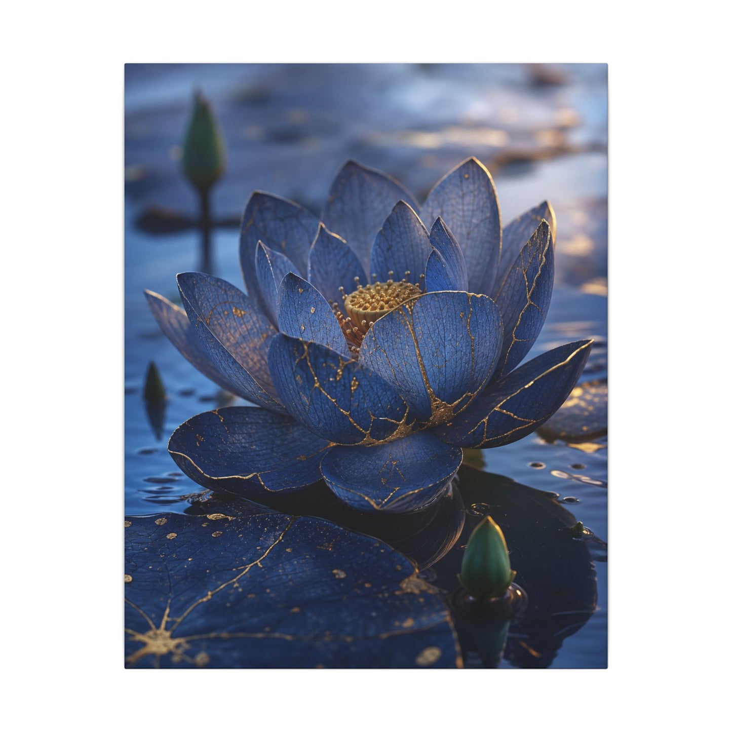 Kintsugi Lotus Flower in Dawn | Broken Beauty Canvas Art