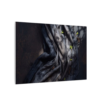 Seijaku Silk Drape Canvas Art - Dark Japandi Dark Texture