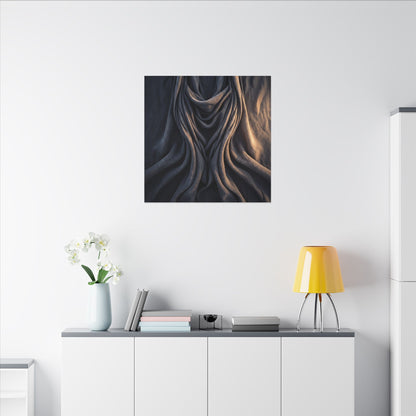 Moody Silk Drape Canvas Art - Shadow Zen Dark Japandi