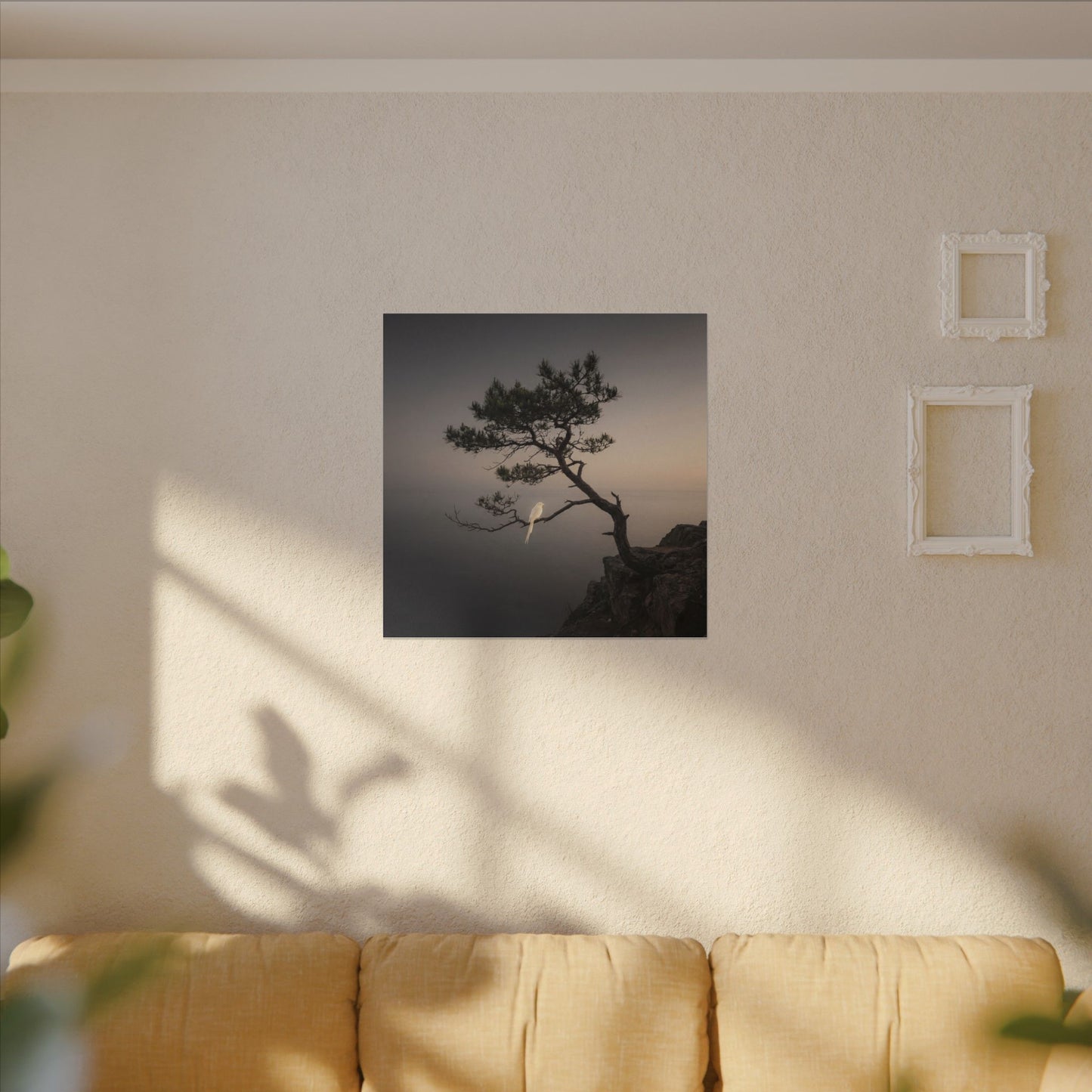 Dawn Pine Tree Canvas Art - Dark Japandi Datsuzoku