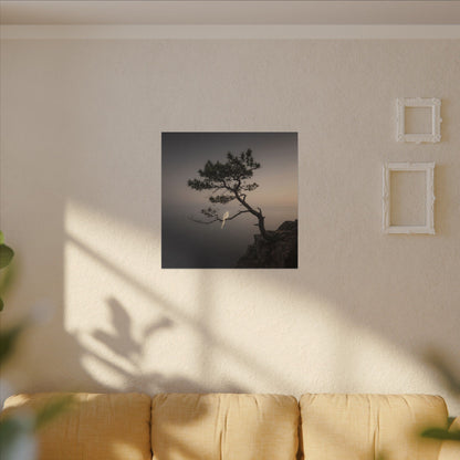 Dawn Pine Tree Canvas Art - Dark Japandi Datsuzoku
