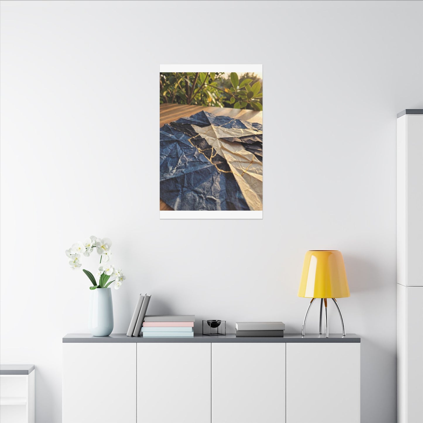 Golden Hour Paper Fold Canvas Art - Kintsugi Ma