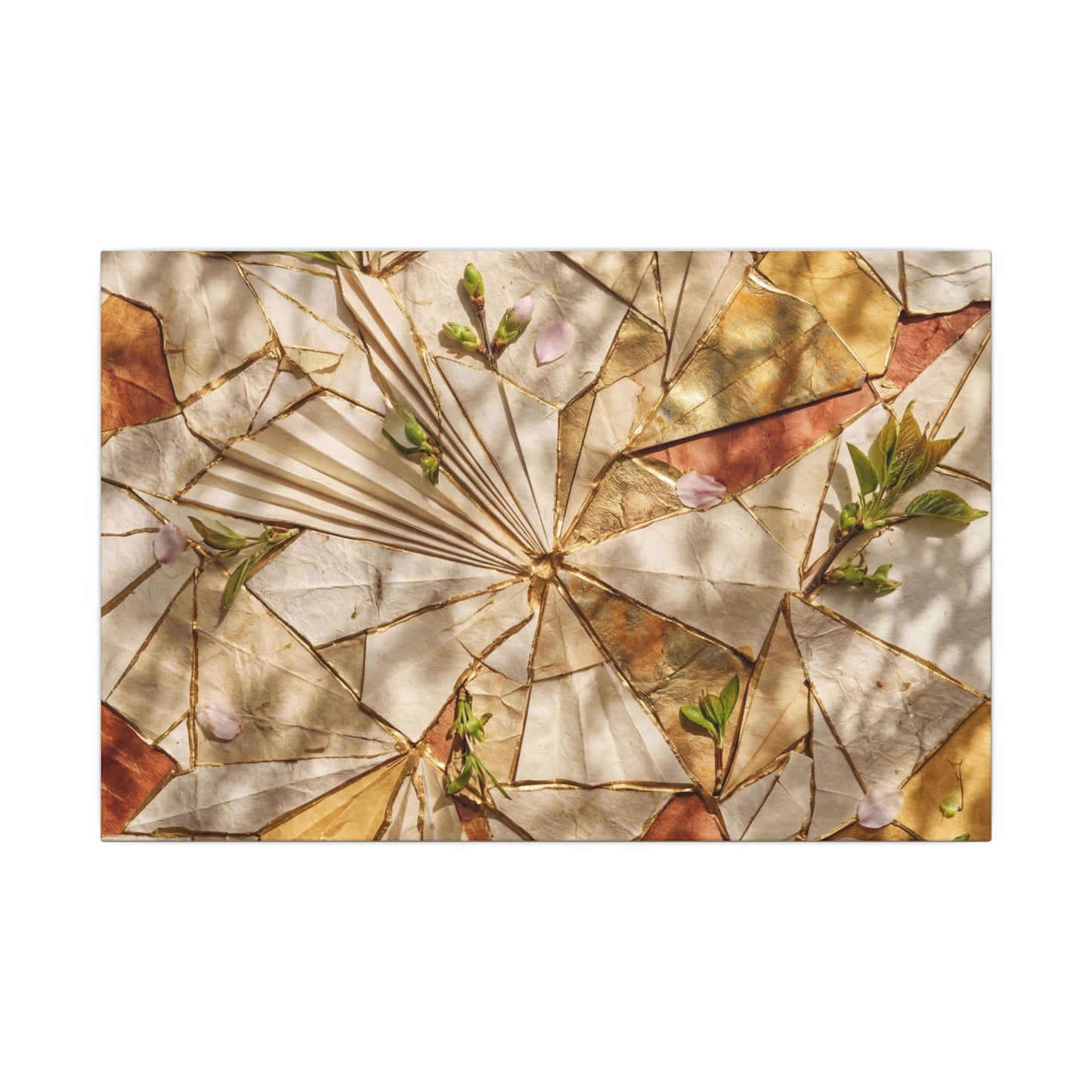Resilient Paper Fold Canvas Art - Gold Repair Kintsugi