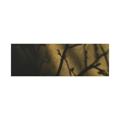 Golden Hour Shadow Play Canvas Art - Dark Japandi Seijaku