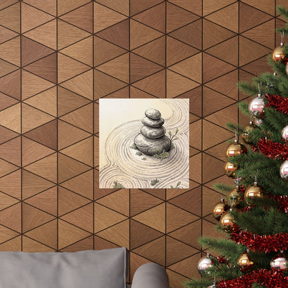 Ma River Stones Wall Art Print - Zen Karesansui
