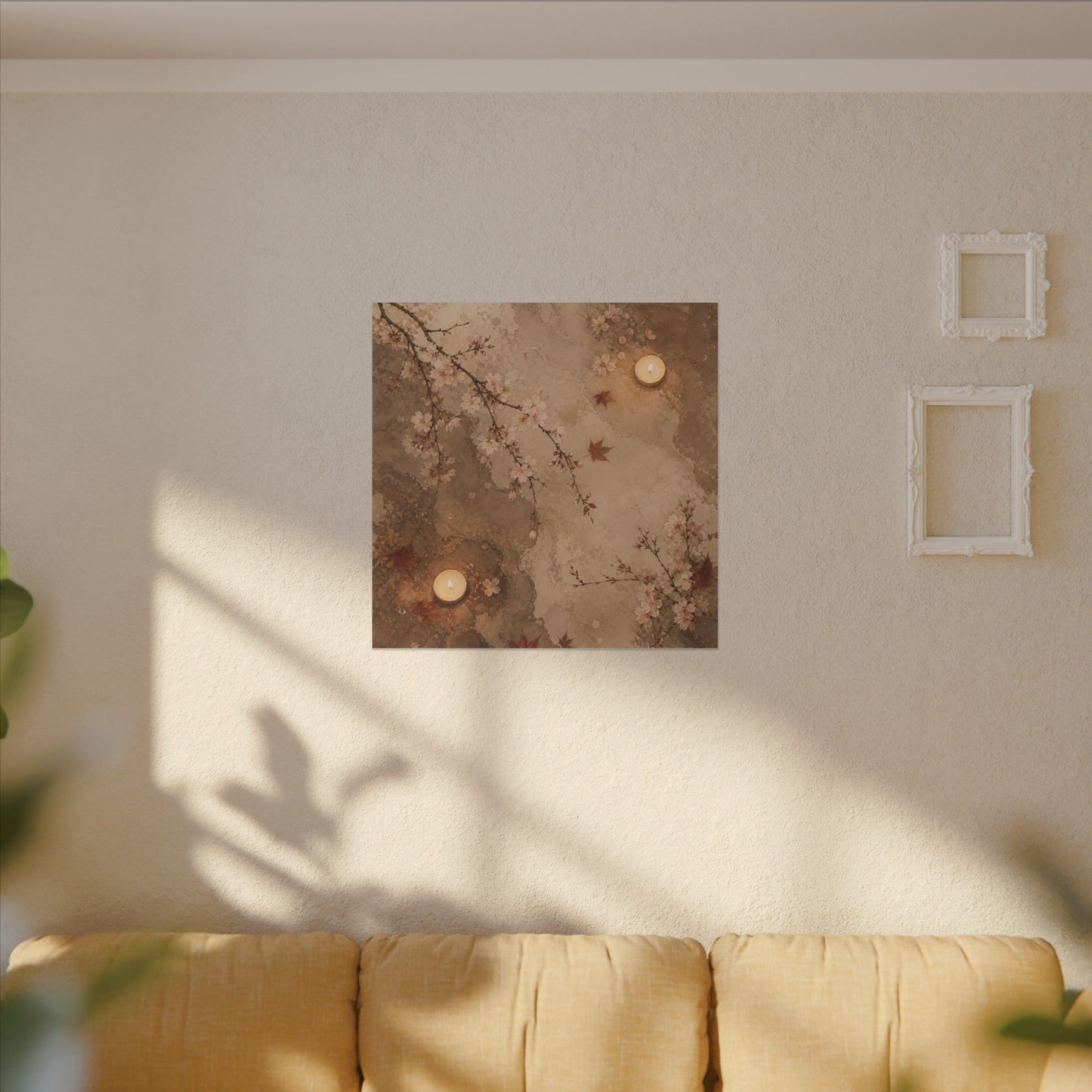 Cherry Blossom Canvas Art | Autumn Japandi Japanese Pattern Art