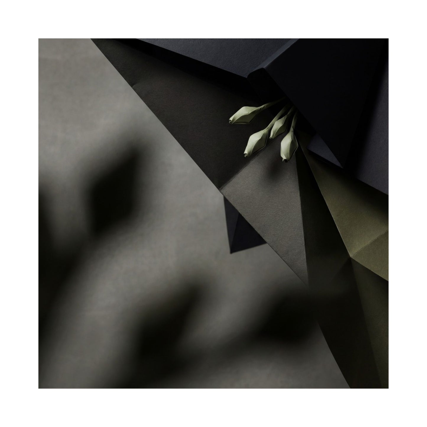 Paper Fold Wall Art Print | Spring Dark Japandi Moody Minimal Art