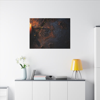 Candlelight Rust Patina Canvas Art - Dark Japandi Ma