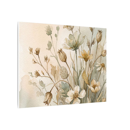 Summer Dried Flowers Watercolor Canvas Art | Elegant Decor