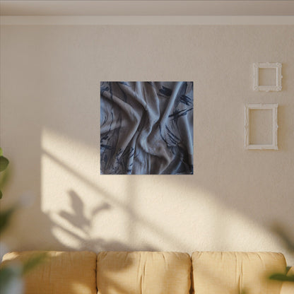 Silk Drape Winter Canvas Art | Japandi Earthy Design