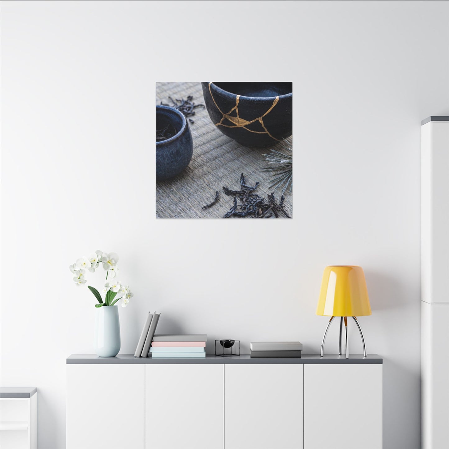 Kintsugi Tea Ceremony in Overcast | Gold Vein Canvas Art