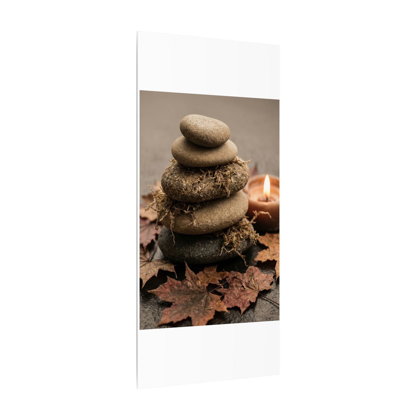 River Stones Canvas Art | Autumn Japandi Texture Art