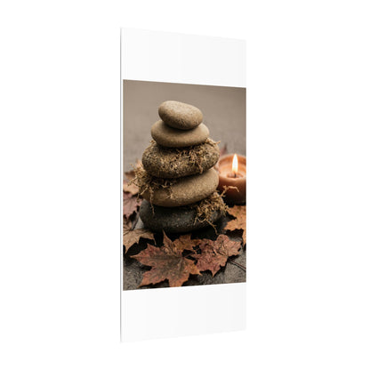 River Stones Canvas Art | Autumn Japandi Texture Art