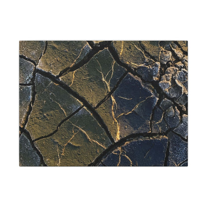 Winter Cracked Earth Moody Minimal Canvas Art | Atmospheric Decor Art Print