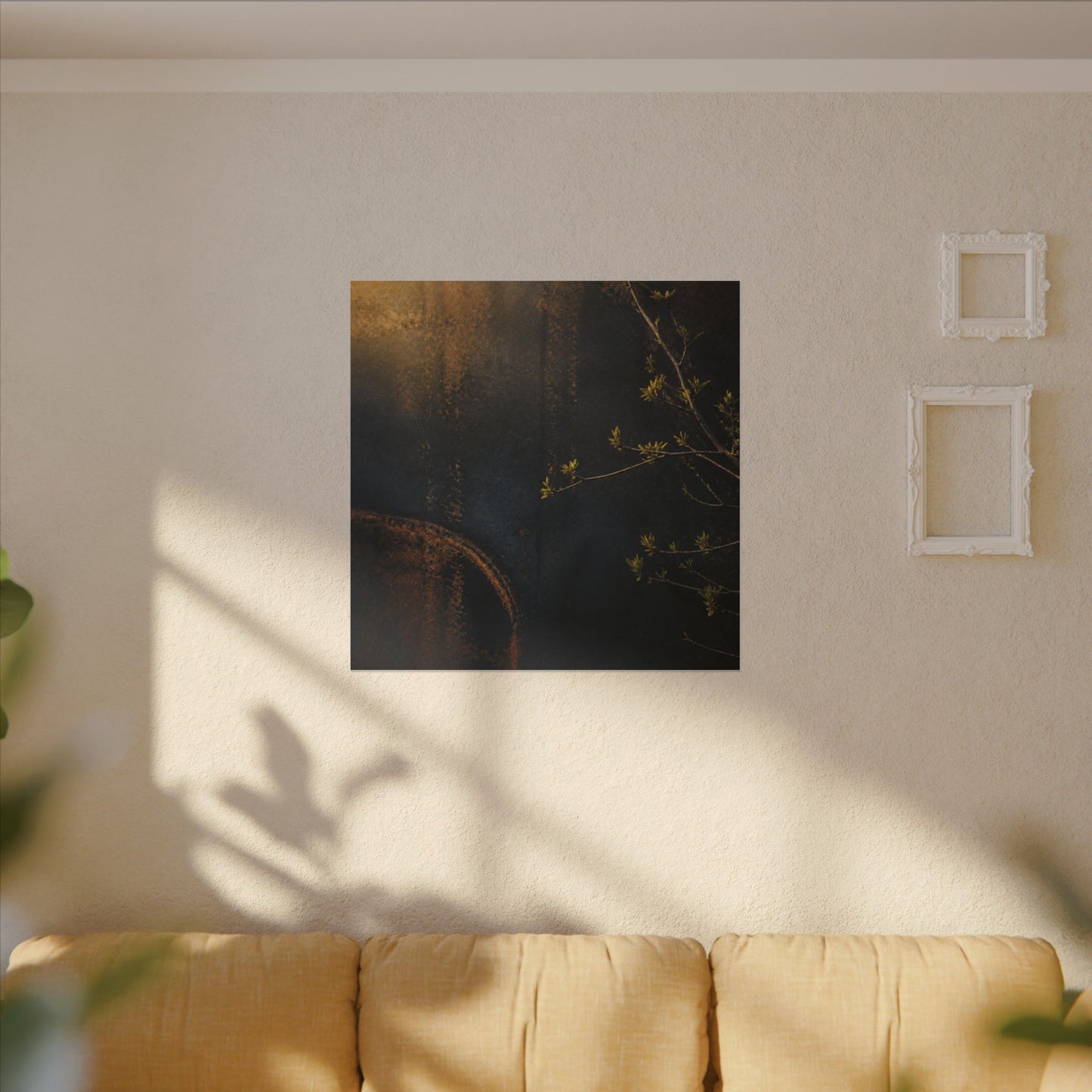 Spring Rust Patina Dark Texture Canvas Art | Moody Decor