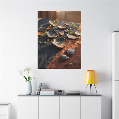 Spring Broken Pottery Gold Vein Canvas Art | Philosophical Decor