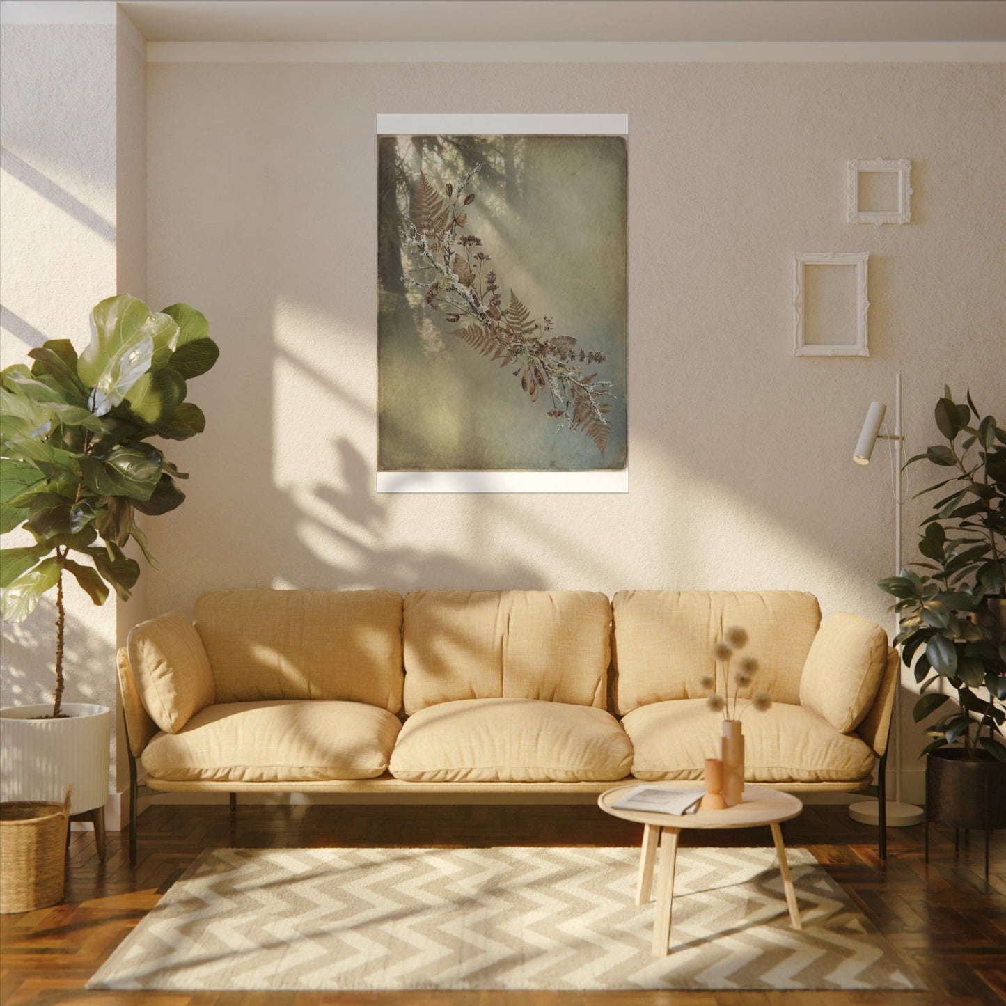 Winter Dried Flowers Forest Whimsy Canvas Art | Earthy Decor