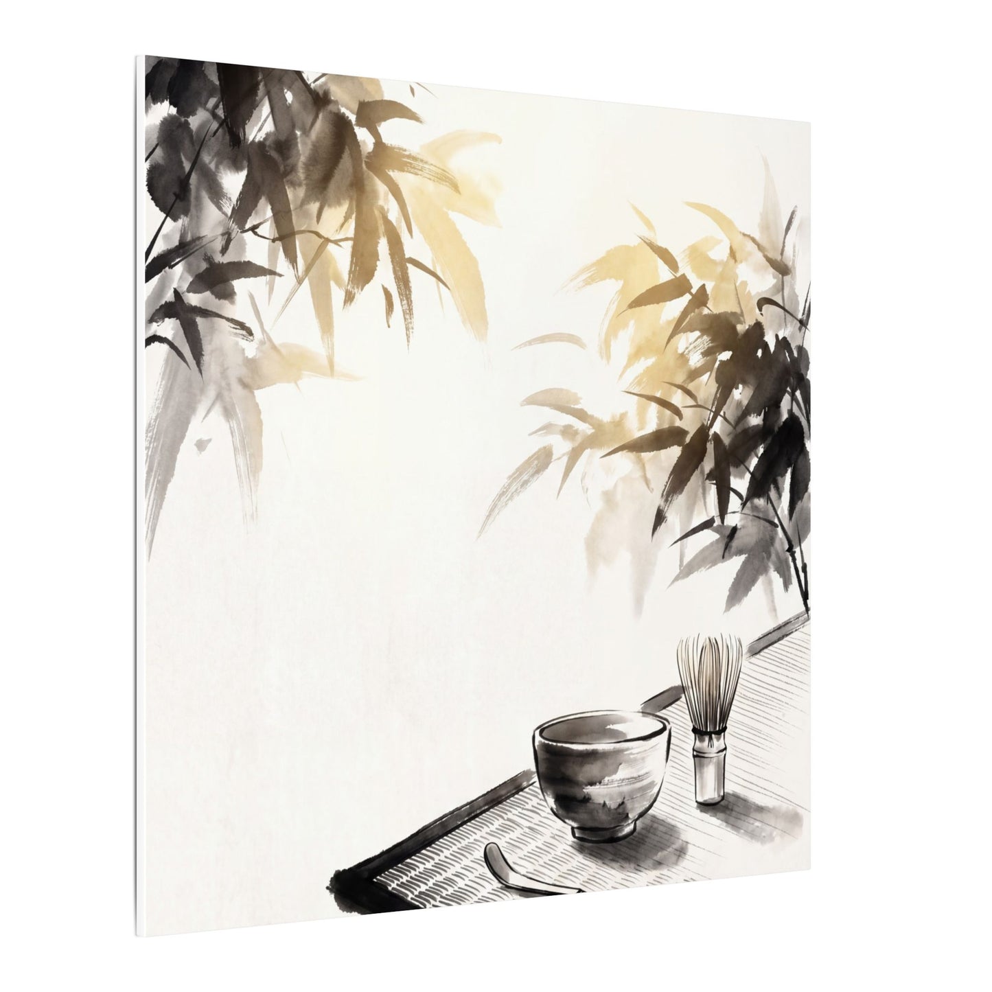 Tea Ceremony Sumi E Canvas Art | Serene Zen Art