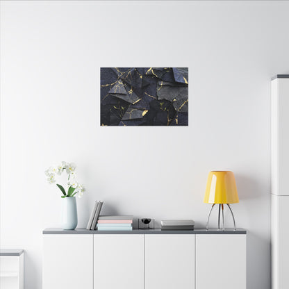 Beautiful Paper Fold Canvas Art - Crackle Gold Kintsugi