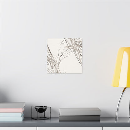 Neutral Shoji Screen Canvas Art - Minimal Line Japandi