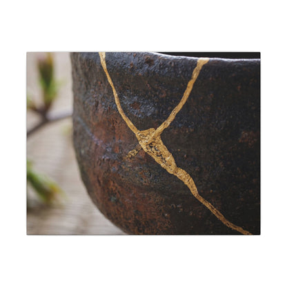 Dawn Tea Ceremony Canvas Art - Kintsugi Mono No Aware Art Print