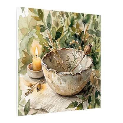 Ceramic Bowl Summer Canvas Art | Japandi Elegant Design