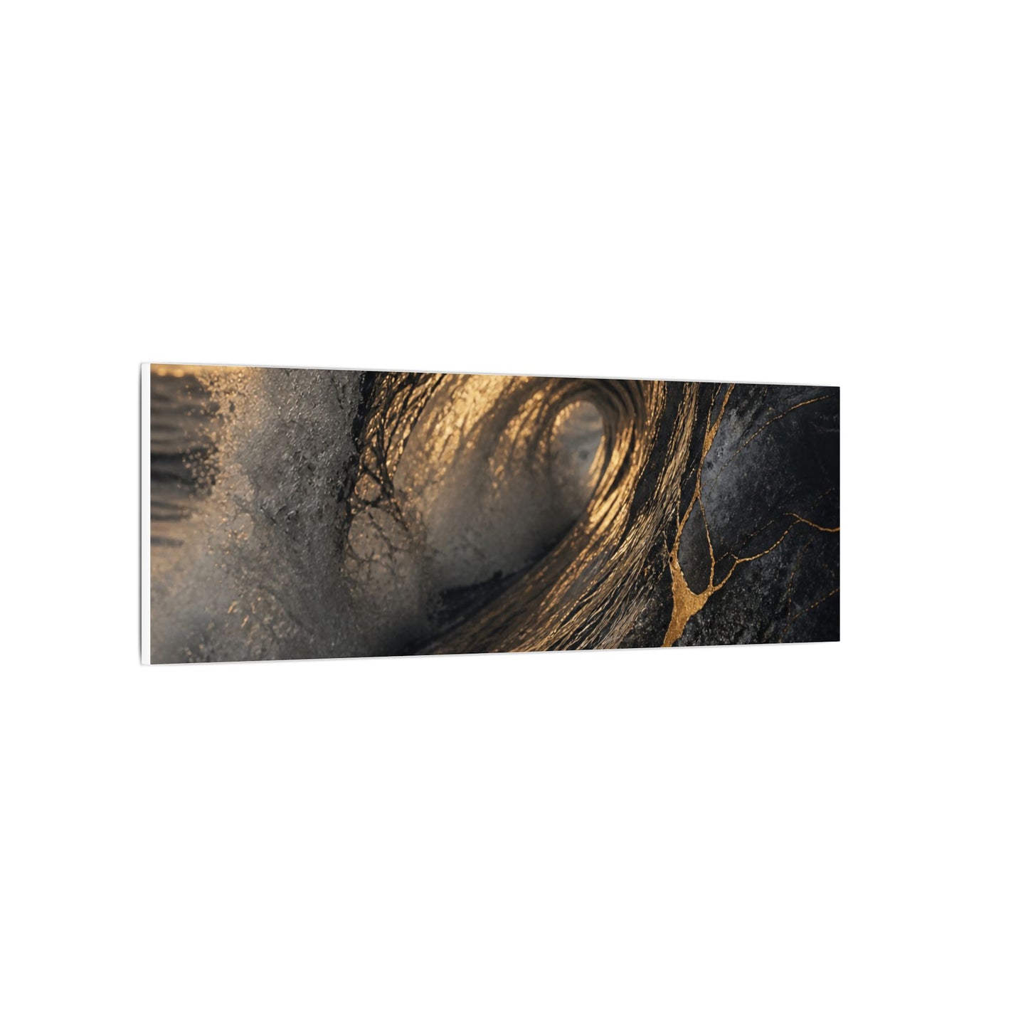 Kanso Ocean Wave Canvas Art - Kintsugi Gold Vein