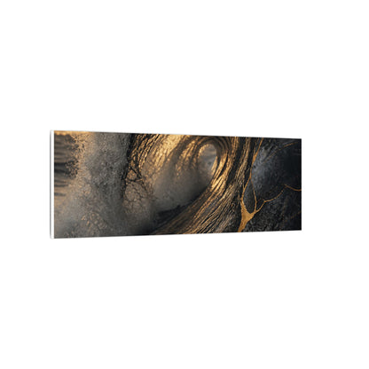 Kanso Ocean Wave Canvas Art - Kintsugi Gold Vein