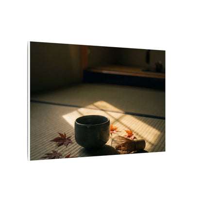 Dark Japandi Tea Ceremony in Golden Hour | Moody Minimal Canvas Art
