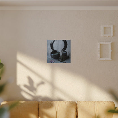 Tea Ceremony Canvas Art | Winter Zen Enso Art