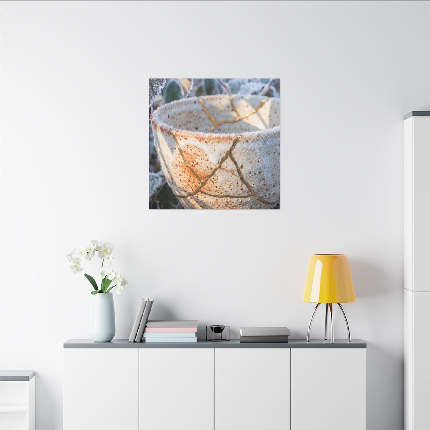 Resilient Ceramic Bowl Canvas Art - Gold Vein Kintsugi