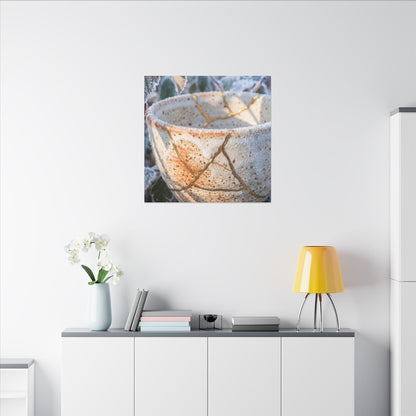 Resilient Ceramic Bowl Canvas Art - Gold Vein Kintsugi