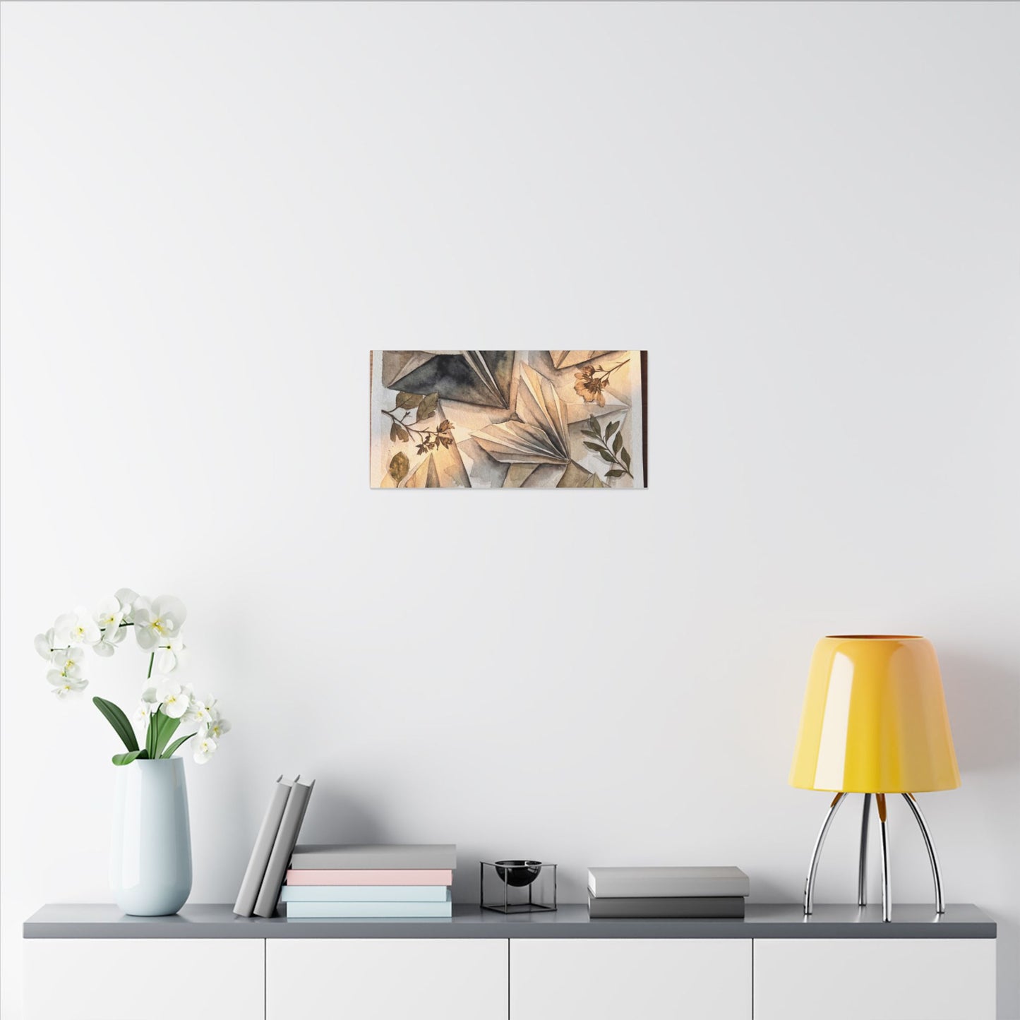 Golden Hour Paper Fold Canvas Art - Japandi Seijaku