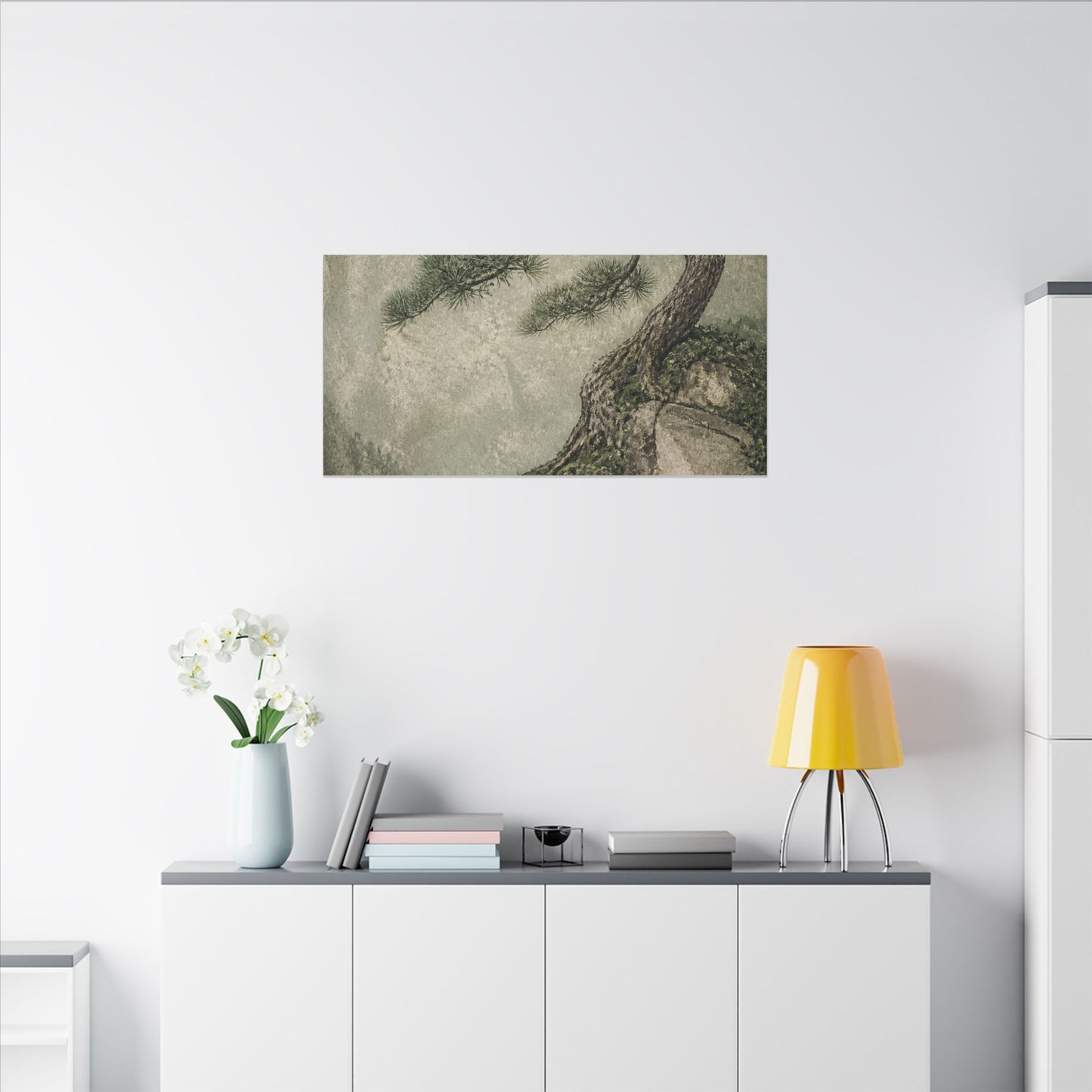 Fukinsei Pine Tree Canvas Art - Japandi Texture