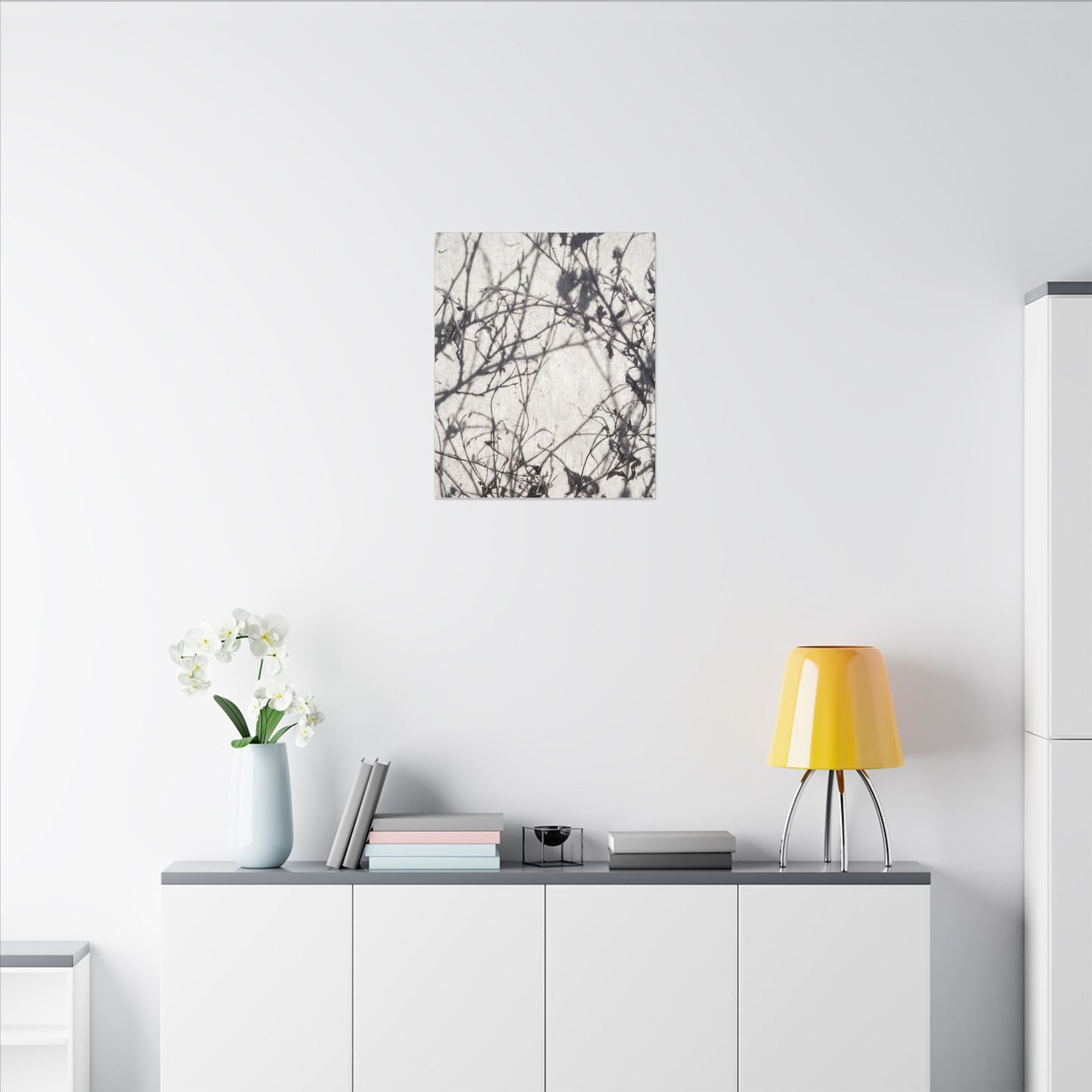 Winter Shadow Play Japanese Pattern Canvas Art | Elegant Decor