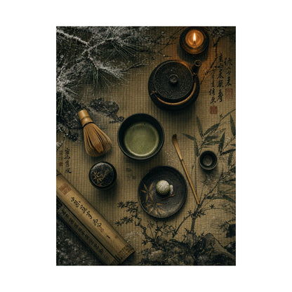 Tea Ceremony Winter Wall Art Print | Zen Calm Design